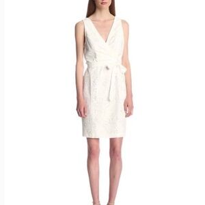 NWTPlenty Tracy Reese Diana Sleeveless Faux-wrap White Paisley Lace Dress Size 2